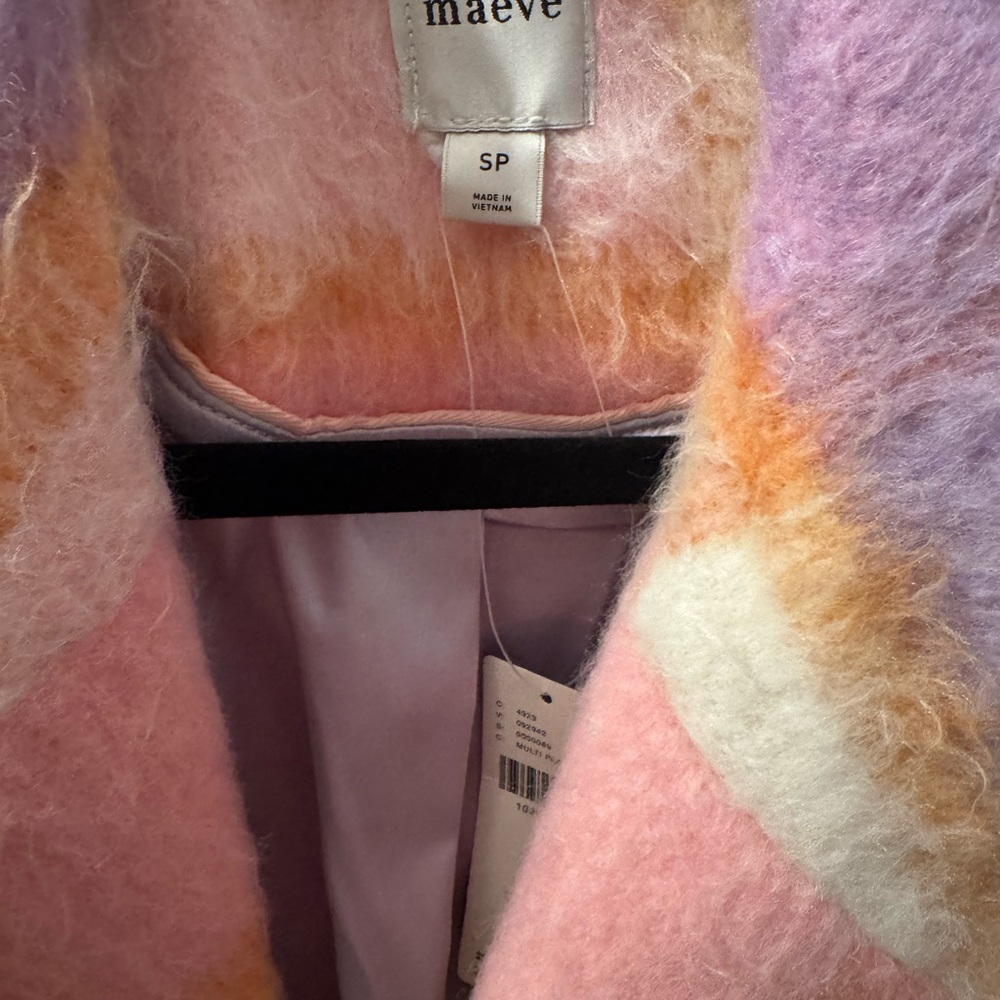 Anthropologie Pastel Plaid Peacoat - Picture 4 of 4